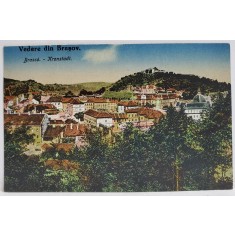 VEDERE DIN BRASOV , CARTE POSTALA , INCEPUTUL SEC. XX