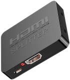 Splitter HDMI TarTek cu 2 porturi, 1 intrare - 2 iesiri, 3D, 4K x 2K, FULL HD, alimentare cablu USB, vizionare 2 monitoare in acelasi timp