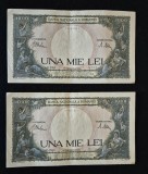 Bancnota 1000 LEI UNA MIE LEI 10 septembrie 1941 Doua bucati serii consecutive