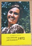 C9 4 - 1972 - Calendar de buzunar - artisti romani - Elisabeta Ticuta