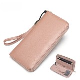 Cumpara ieftin Portofel dama, BUSY LDY&amp;GTM&reg; Hera, piele naturala, compartiment smartphone, multiple sloturi, fermoar monede, roz pudra