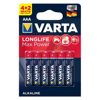 Baterie alcalina lr03 max power varta bl 6buc foto