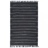 Cumpara ieftin Covor Chindi țesut manual, antracit, 80 x 160 cm, bumbac