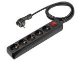 Prelungitor alimentare AS SCHWABE 3G1,5mm2 2m PVC negru 5 prize 16A cod 11394