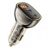 Cumpara ieftin Incarcator Auto Toocki 2C+A, 80W, 3A, 1 x USB-A - 2 x USB-C, Negru TCC2C 1A-XF01, Universal