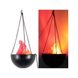 Cumpara ieftin Lampa Decorativa Suspendata Flacara Falsa, Efect Foc Real, 44cm, 220V, Neagra, Restaurant, Club, Casa, Cadou