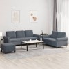 VidaXL Set de canapele cu perne, 3 piese, gri &icirc;nchis, catifea 3202261