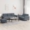 vidaXL Set de canapele cu perne, 3 piese, gri &icirc;nchis, catifea 3202261