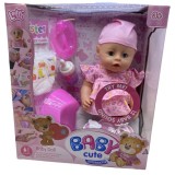 Baby Cute cu sunete de bebelusi si olita 40cm