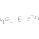 VidaXL Padoc pentru c&acirc;ini, argintiu, 16 m&sup2;, oțel