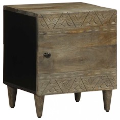 vidaXL Noptiera gri deschis 40x33x46 cm lemn masiv de mango 4017788