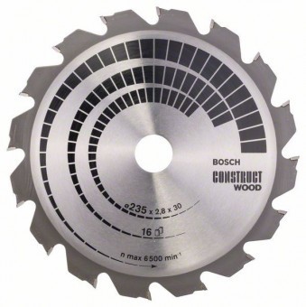 Bosch Panza ferastrau circular Construct Wood, 235x30x2.8mm, 16T foto