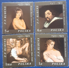 Polonia 1977 arta pictura Rubens nuduri serie 4v foto