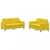 Cumpara ieftin Set canapea 2 piese, galben, catifea