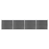 Cumpara ieftin Set panouri gard, 699x146 cm, negru, WPC