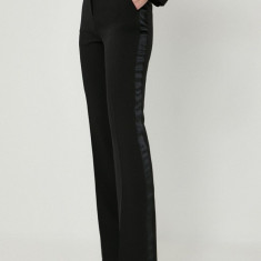 Morgan pantaloni femei, culoarea negru, evazati, high waist