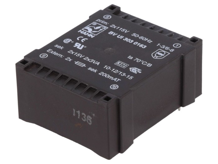 Transformator &icirc;ncapsulat 6VA 15V