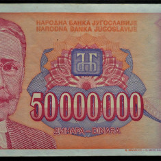 Bancnota 50000000 DINARI / DINARA - YUGOSLAVIA, anul 1993 *cod 276