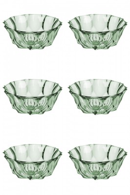 Set boluri, 6 piese, 290 ml, Plastic, Verde foto