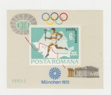 M1 TX3 5 - 1972 - Preolimpiada Munchen - colita dantelata, Sport, Nestampilat