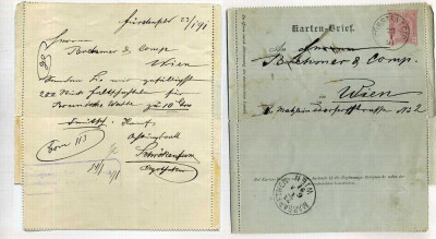Austria &amp;Ouml;sterreich 1891 Postal Stationery Card, F&amp;uuml;rstenfeld to Wien D.069 foto