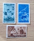 Lot 3 Timbre Romania 1954 Organizatia Pionierilor Educatie si Aeromodelism Stampilate - RO1
