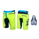 Pantaloni scurti Force MTB-11 bazon detasabil Galben Fluo/Bleu/Negru XXL Ultimate FactoryBikes