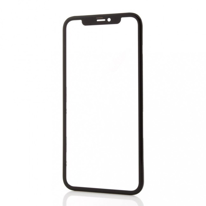 Geam Sticla + OCA iPhone 11, Negru + Rama