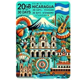 eSIM Nicaragua, 20GB, 30 Days, Standard