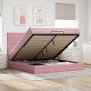 VidaXL Cadru de pat otoman cu saltele Roz 180x200cm catifea 3313420