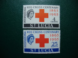 ST. LUCIA 1963 SERIE CRUCEA ROSIE MH, Nestampilat