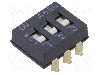 Intrerupator DIP, 2 pozitii, montare SMD, 3 sectiuni, OMRON OCB - A6SN3101