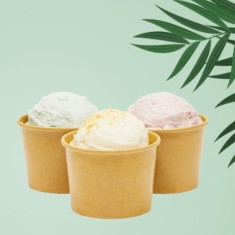 Pahare carton inghetata KRAFT - 245ml - 100 buc. foto