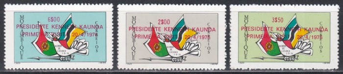 Mozambic 1976 - Prima vizită a președintelui Kaunda &icirc;n Mozambic - Supratipar, MNH