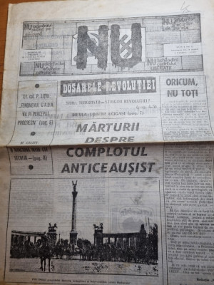 ziarul NU 24-31 august 1990-dosarele revolutiei foto