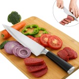 Cutit de bucatarie, 20 cm, lama din otel inoxidabil, 56&plusmn;HRC, taiere precisa si rezistenta indelungata, maner antiderapant Soft-Touch