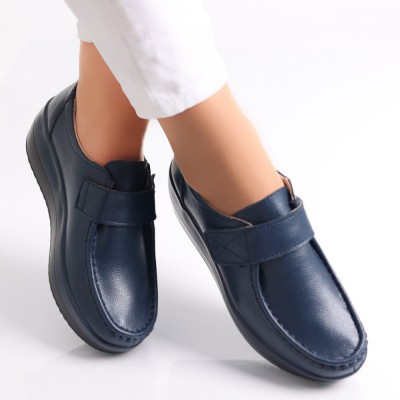 Pantofi dama cu Platforma Bleumarin din Piele Naturala Riley, 37 foto