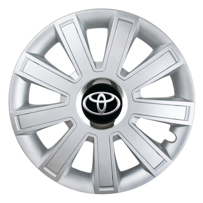 Set 4 Capace Roti, potrivite jantelor de R15, pentru Toyota, model flash cromat