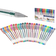 Set 25 piese, Pixuri cu gel multicolor cu sclipici (glitter)