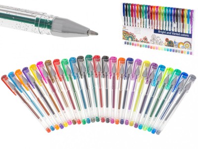 Set 25 piese, Pixuri cu gel multicolor cu sclipici (glitter) foto