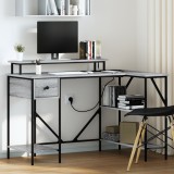 vidaXL Birou sonoma gri 120 x 79 x 86.5 cm Lemn compozit