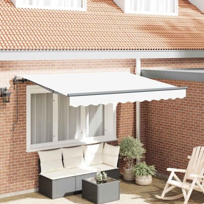 vidaXL Cortina Retractabilă Alb 350 x 200 cm Poliester și Aluminiu 3329726 foto