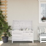 Lada Depozitare Gradina vidaXL Lemn Masiv Brad Alb 99x49.5x58.5cm Cutie Exterioara Impermeabila Bancă Depozitare Unelte Jucarii