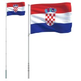 Cumpara ieftin Steag Croatia si stalp din aluminiu, 5,55 m