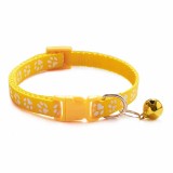 Zgarda ajustabila cu clopotel pentru caini si pisici, 18-32cm, Galben, Oem