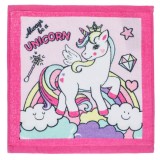 Prosop Bumbac Unicorn, Roz, 30x30 cm, Oem