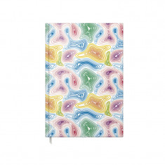 Agenda A5 Nedatata Artpress, Colorful Waves, 100 File, Coperta Buretata Lucioasa, Multicolor, 80 g/m²