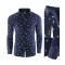 Camasa pentru barbati, bleumarin, slim fit, elastica, casual, cu guler - mustang