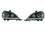 Far Mercedes Clasa Ml 09.2005, model tuning, montare fata, stanga+dreapta, cu lumina de parcare LED; cu lampa ceata LED; H1+H1+LED+PY21W; electric;