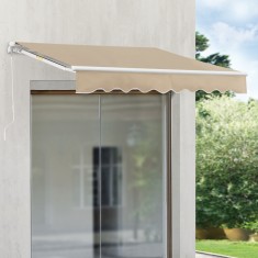 Paravan solar Bitonto 350 x 250 cm bej unghi inclinare reglabil [en.casa] HausGarden Leisure